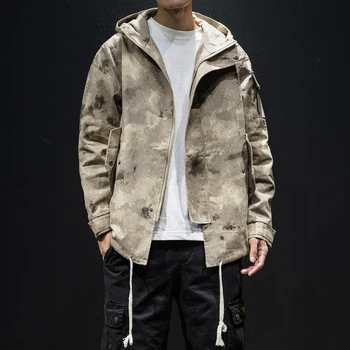

M-5XL Mens Jackets And Coats Streetwear Bomber Jacket Men Windbreaker Fashions Clothes 2019 Autumn Cargo Hooded Camouflage Coat
