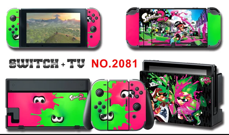 1set New Cute Anime Full Body Sticker for NS Switch Protective Cover Skin Colorful Art for Game Console Joy-Con Controller Decor