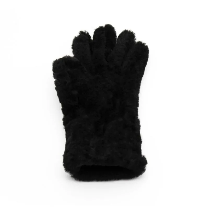 Men Winter Gloves Genuine Sheep Fur Thermal Goat Fur Cashmere Real Leather