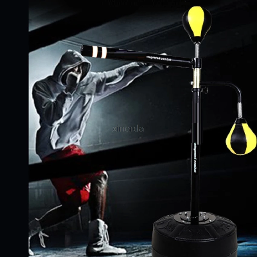 Stable Base Stand Boxen Set With Air Pump Speed Reaction Training Rod Bouncy Ball Punching Ball Boxing Tumbler Fitness Trainer