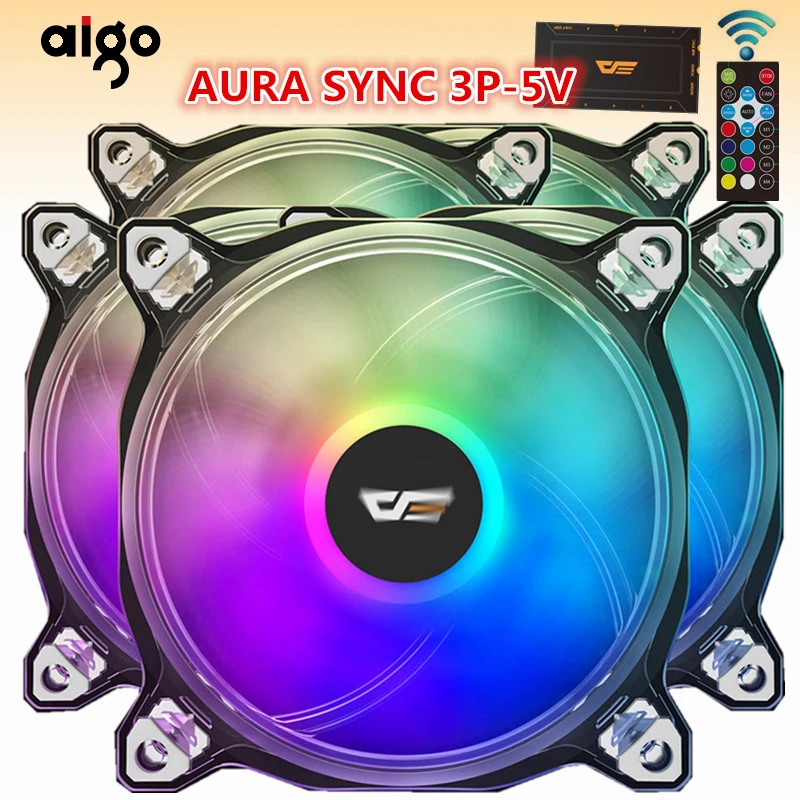 

Aigo Darkflash CF8 Computer PC Case RGB Fan Clear Frame 120mm Fans Quiet+Remote Computer Cooling AURA SYNC CPU Cooler RGB Case F