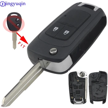 

jingyuqin 2 Button Replacements Flip Folding Remote Car Key Shell Case For Chevrolet Cruze Epica Lova Camaro Impala Emblem Key