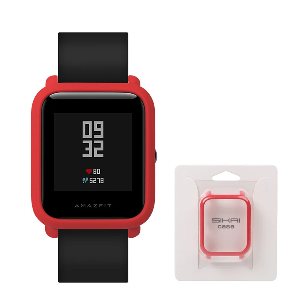 Смарт-часы защитный чехол для Xiaomi Huami Amazfit Bip Bit Молодежная красочная Рамка Тонкий защитный чехол для ПК оболочка для amazfit bip - Цвет: Красный
