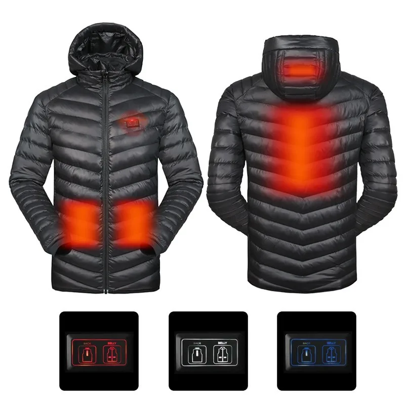 

2019 Men Winter Waterproof Softshell USB Heated Jacket Outdoor Hunting Camping Rain Jacket Men 3 in 1 Windbreaker SA-8