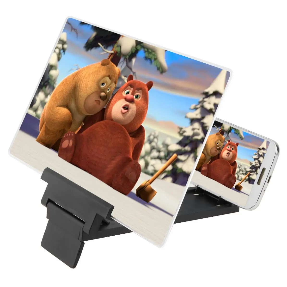 3X12 дюймов 2 цвета Портативный PMMA+ ABS 3D видео мобильный увеличитель для экрана телефона с кронштейном мобильного телефона
