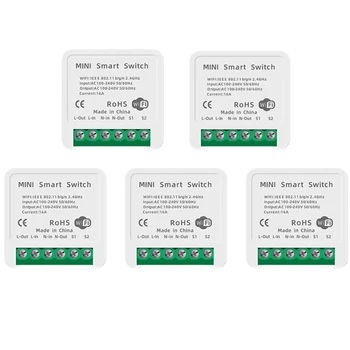 

16A Mini Smart Wifi DIY Switch Timer Supports 2 Way Control, Smart Home Automation Module, Works with Alexa Google Home Tuya App
