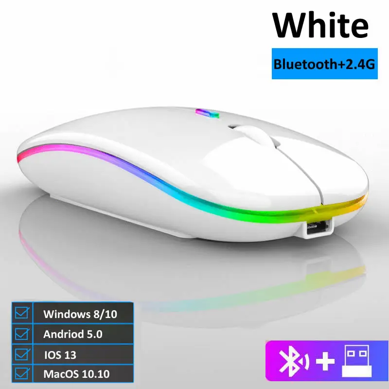 RGB 2.4G Wireless Mouse Bluetooth Mouse Gamer Rechargeable Computer Mouse Wireless USB Ergonomic Mause Silent Mice For Laptop PC 