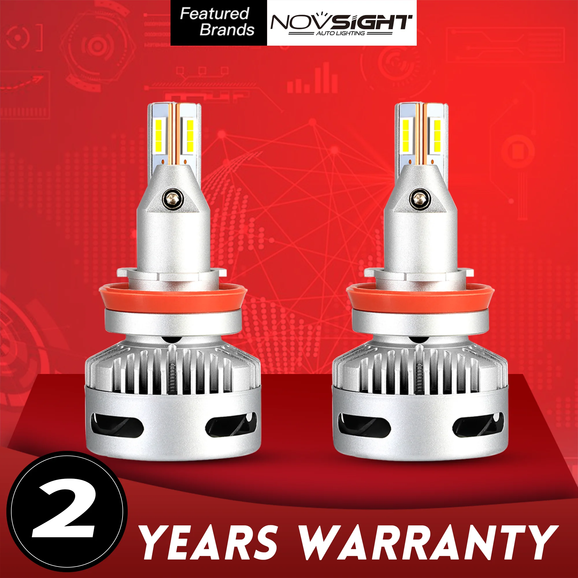 NOVSIGHT Projector Lens LED Car Headlight Bulbs H7 H11 LED 9005 9006