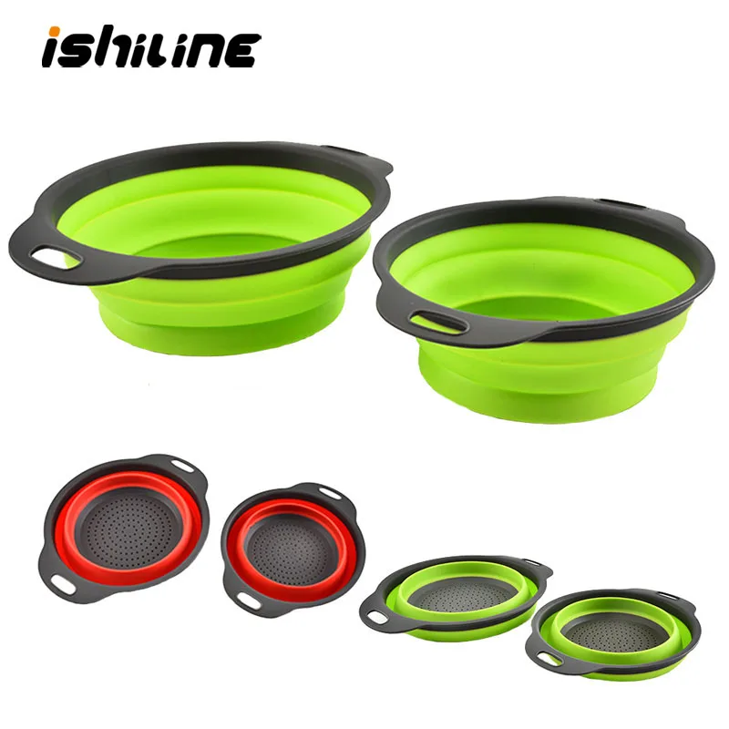 

Foldable Silicone Drain Basket Kitchen Fruit Vegetable Washing Basket Strainer Retractable Storage Basket