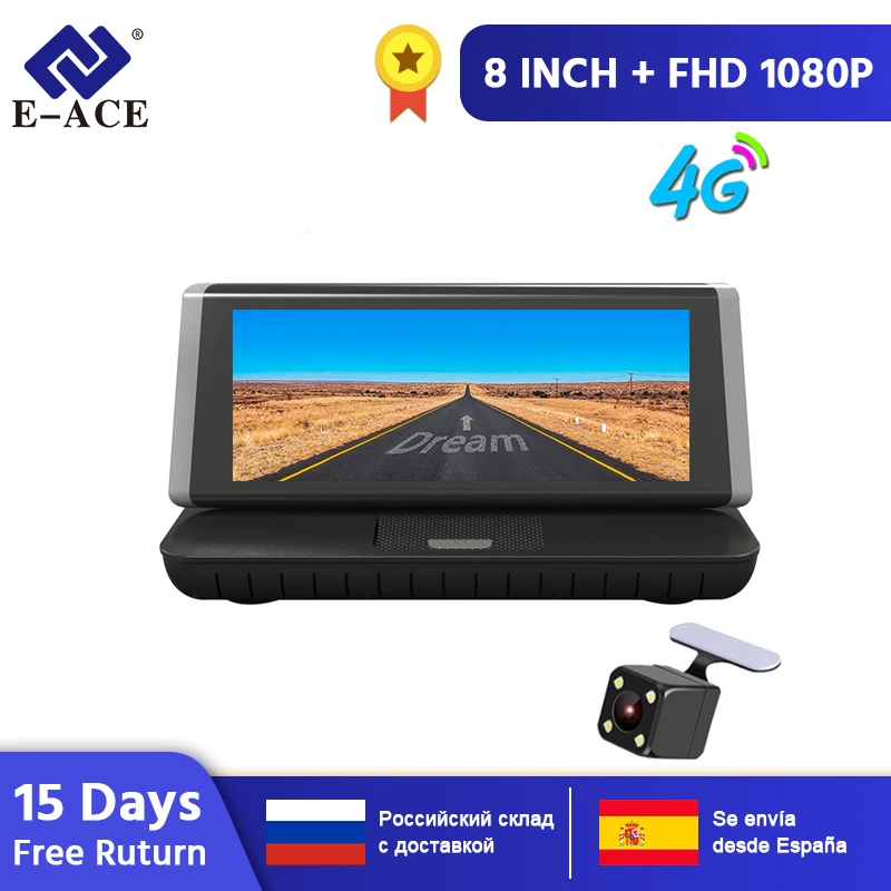 

E-ACE E02 8inch 4G Car GPS Navigation Recorder Android 5.1 Navigators Automobile With DVR FHD 1080 Vehicle GPS Sat Nav Free maps