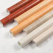 Decorative Sticky Paper Decals Wood Pattern Waterproof PVC Wallpaper in Roll Self Adhesive Wall Sticker Old Wardrobes Furnitures