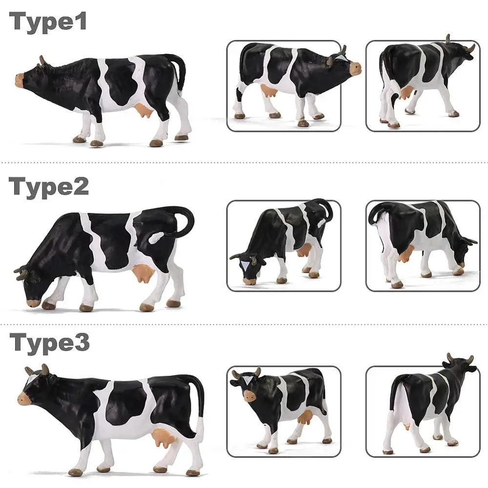 Lot De 12 Vaches Peintes échelle O 1:43 – Modèles PVC Pour Diorama Ou Collection