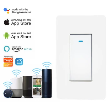 

Wi-Fi Button Touch Switch WIFI Smart Switch APP Remote Control Light Switch Work Alexa Google Home Voice Control Smart Life APP