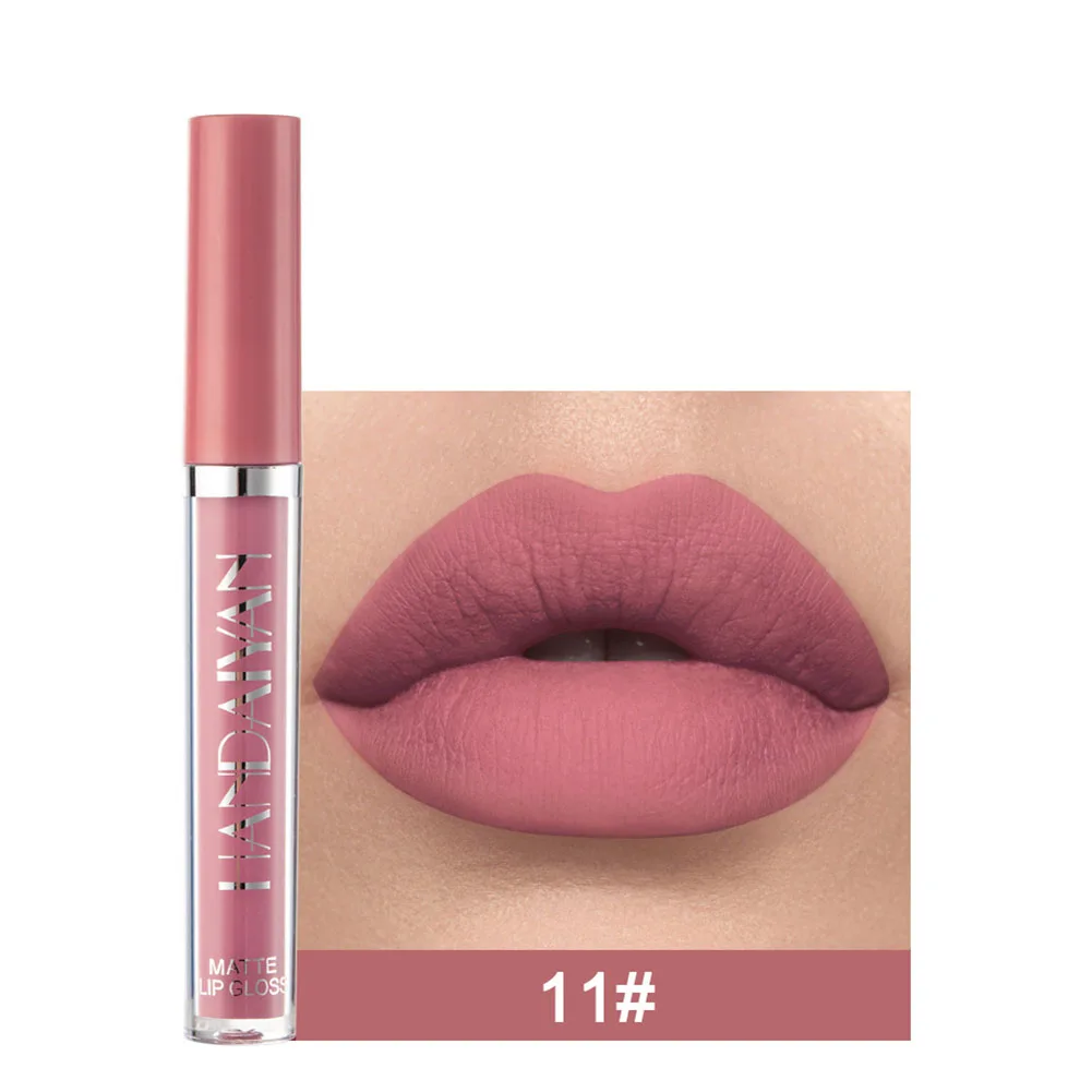 1Pcs 12 Colors Liquid Lipstick Matte Moisturizer Lip gloss Sexy Velvet Beauty Makeup Long lasting Gift box Lipsticks