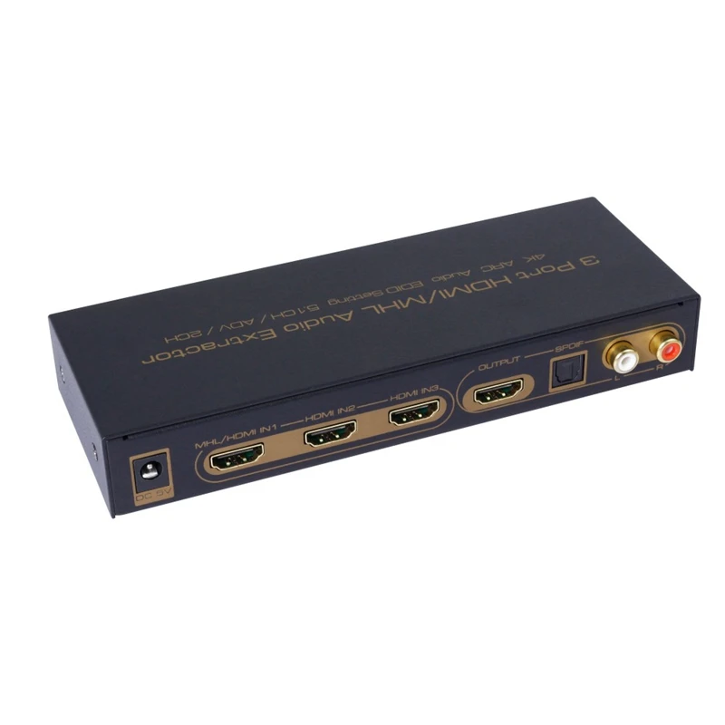 Unnlink HDMI коммутатор 3X1 UHD 4 k@ 30 Гц 3 в 1 выход аудио экстрактор HIFI 5,1 SPDIF Toslink оптический 2RCA ARC для ТВ-палки EU штекер