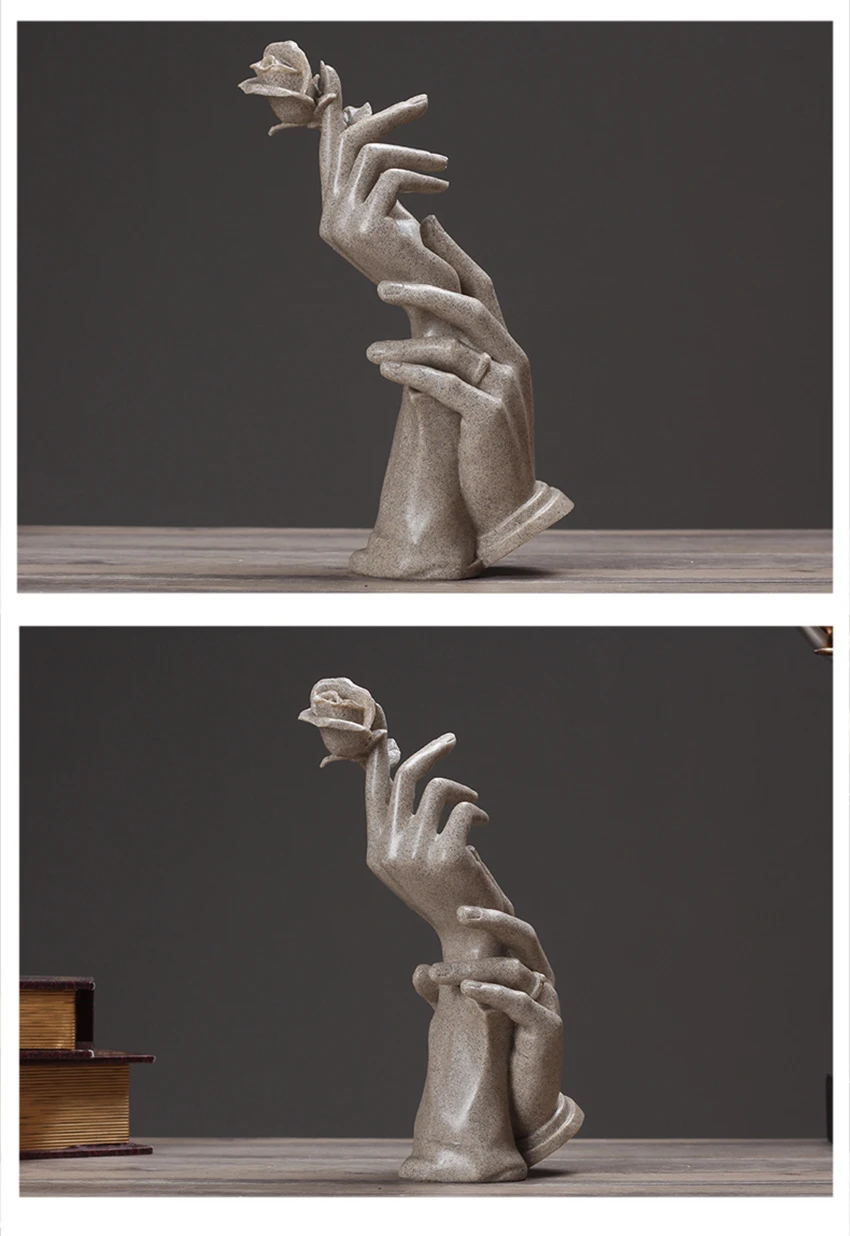 Нордическая статуя из смолы для украшения домашнего декора статуи beelden decoratie абстрактная скульптура современные статуэтки Любовь Роза песчаник