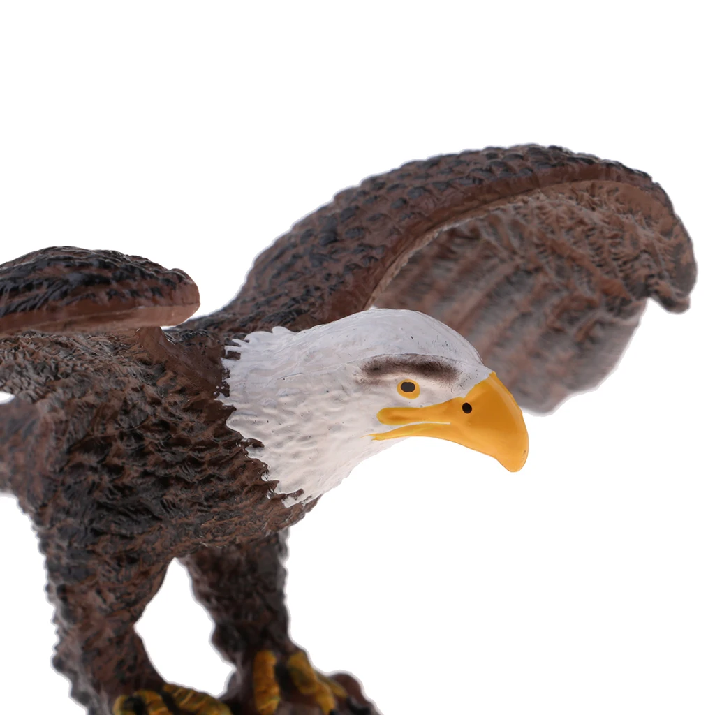 Realistic Eagle Ornament Animal Figurine Sculpture Standing for Garden 8cm