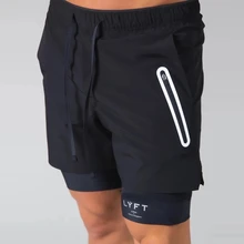 2021 NEW Men 2 in 1 Running Shorts Sports Jogging Fitness Shorts Training Quick Dry Mens Gym Men Shorts Sport Gym Short Pants