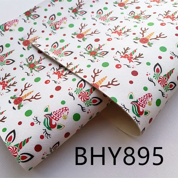 A4 20*33 см мультфильм рождество печать синтетическая кожа ткань для DIY аксессуары BHY895
