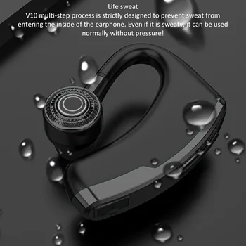 

V10 Business Bluetooth Headphone Fast Charging Driver Handsfree Earphone with Mic Voice command Noise Cancelling For ALL PHONE