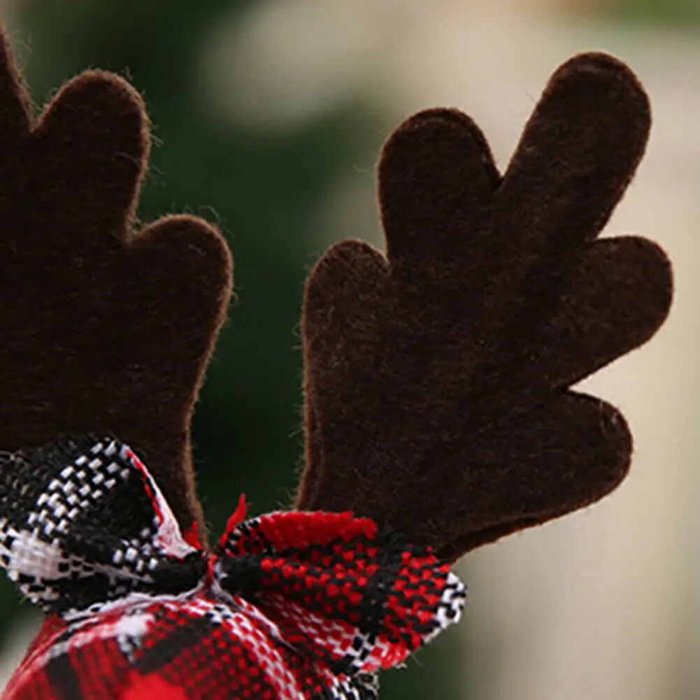 Рождественский плед олень решетка плюшевая стоящая кукла Домашнее окно стол орнамент подарок