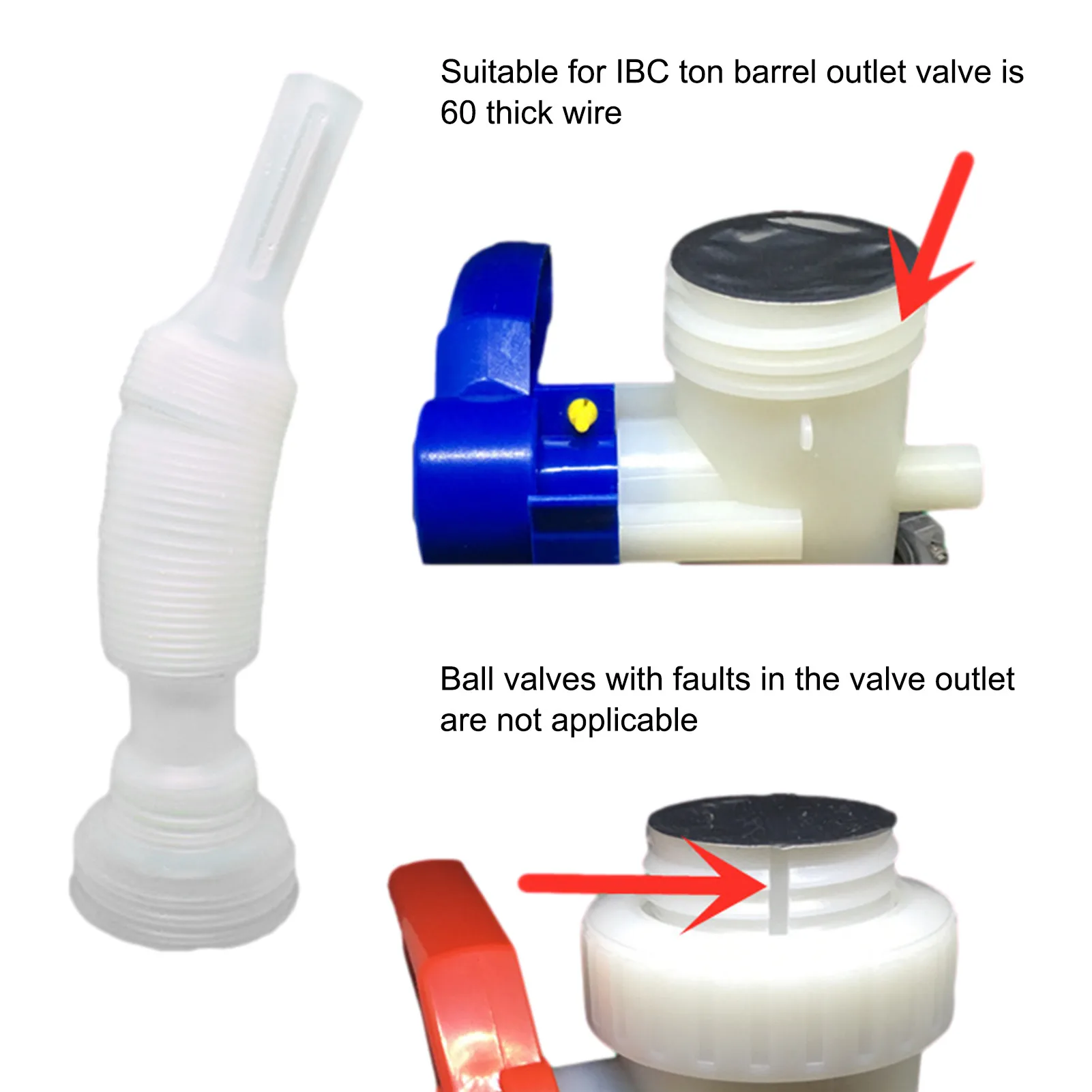 Newest Valve Pipe 1000 Liters Barrel Plastic Extender Tube for IBC #W0