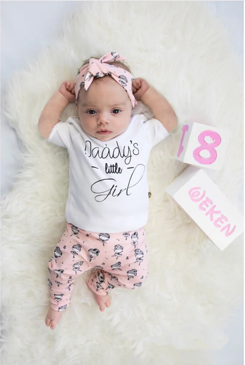 

Cross Border for Childrenswear INS Hot Selling Childrenswear Daddy Girl Printed Letter Set Currently Available Wholesale