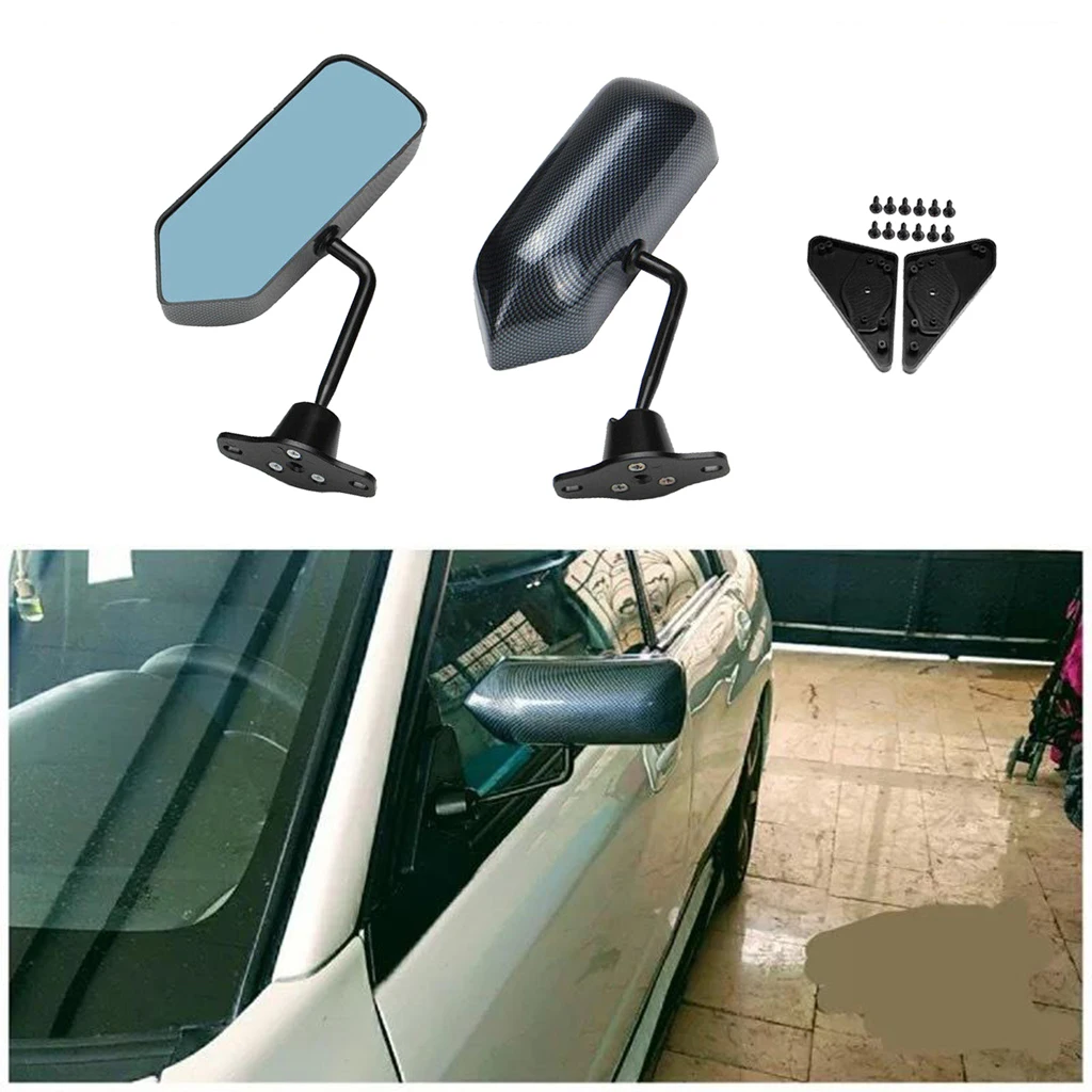 1 Pair Universal F1 Style Side Mirrors Blue Glass Carbon Fiber Rearview Mirror For Racing Cars Mirror Covers Aliexpress