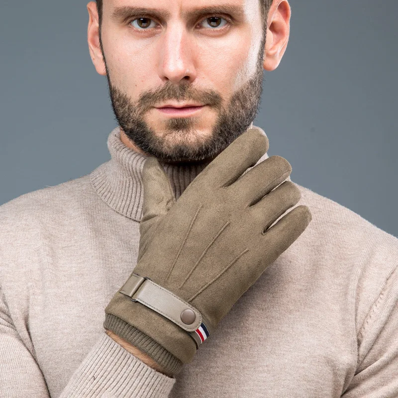 

Weaving and Thickening Touch Screen Suede Man's Gloves in Winter Outdoor Cold-proof Cycling Driving Warm and Skid-proof Gloves