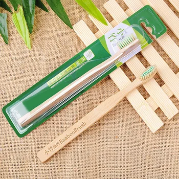 

1Pc Portable Eco-friendly Adults Bamboo Handle Natural Teeth Cleaning Toothbrush Soft Bristle Individual Package Travel Brush