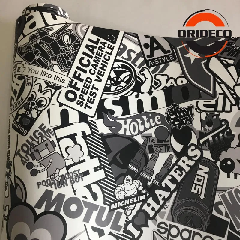 black white gray cartoon sticker bomb vinyl sticker 5