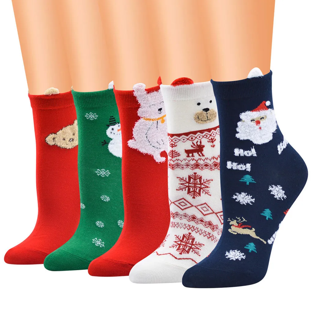 Kids Socks Casual Work Business Socks 3D Christmas Santa Elk Printing Medium Sports Socks Hot sale L500930