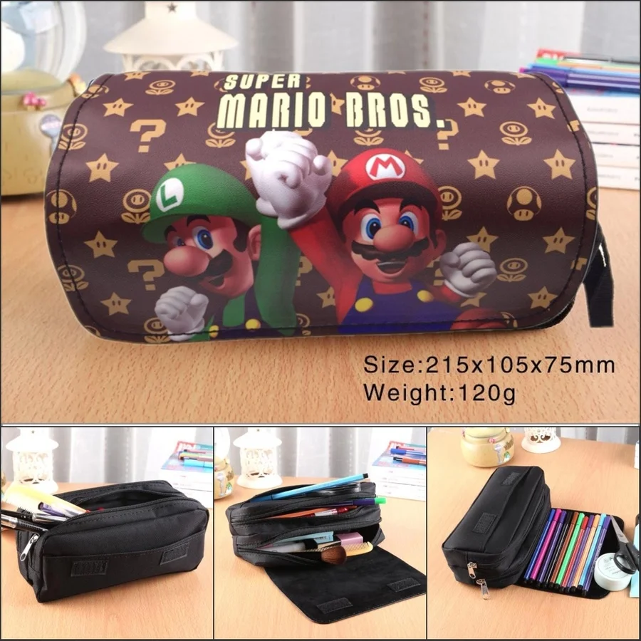 Холщовый чехол для карандашей в стиле игры Super Mario Женская дорожная сумка макияжа