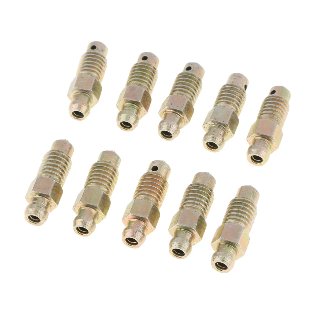 10PCS Metal 25mm Brake Bleeder Screws M8*1.25mm For Car Motorcycle