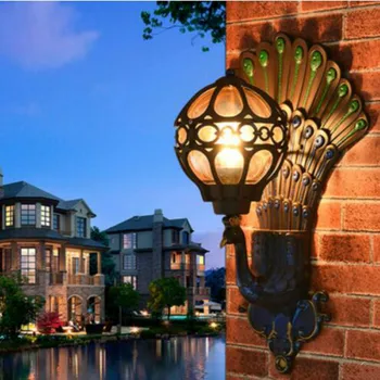 

Outdoor wall lamp courtyard balcony retro villa door garden peacock American waterproof wall lamp YHJ102505