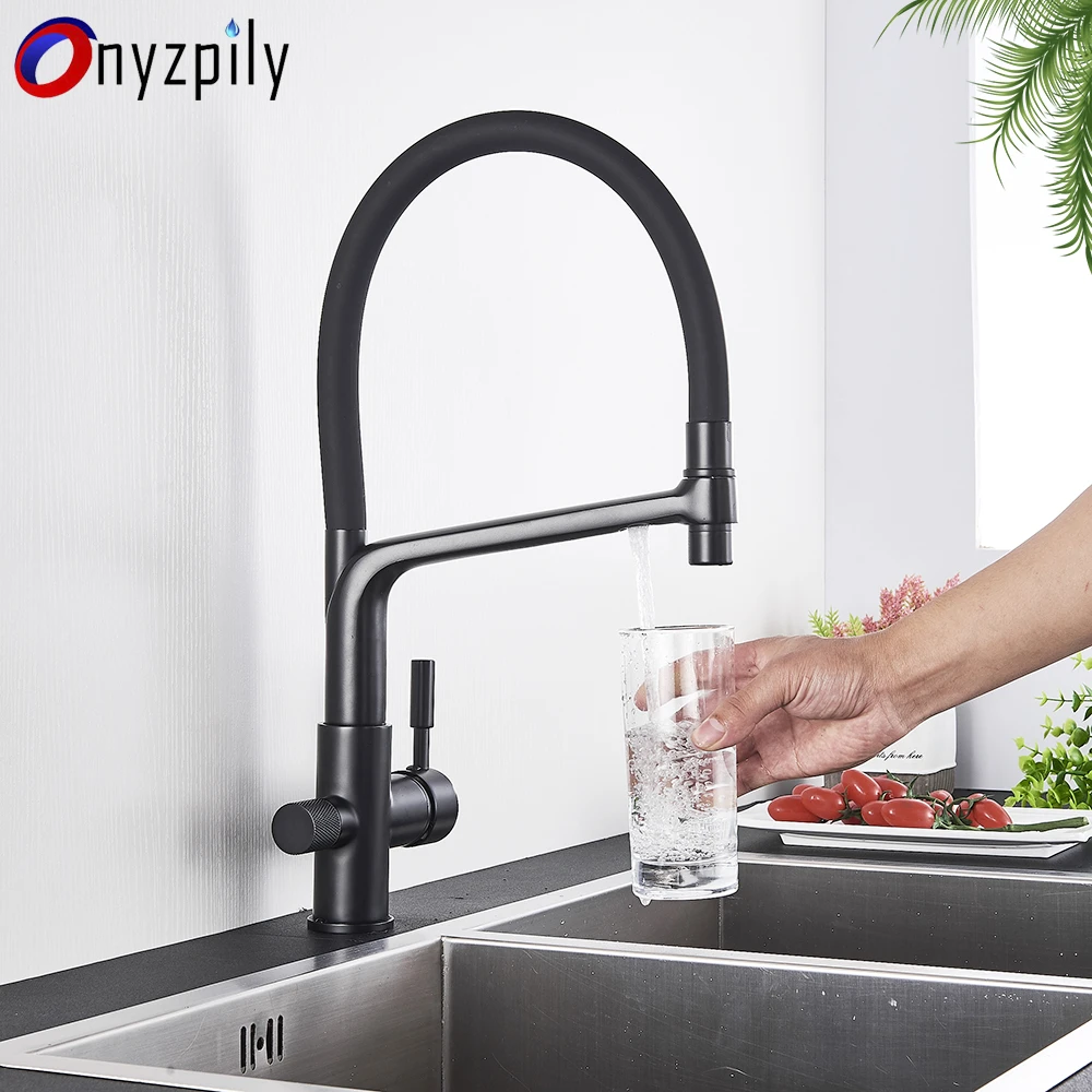 サイズ Kitchen Faucet Dual Spout Kitchen Sink Crane Deck Mount Spring