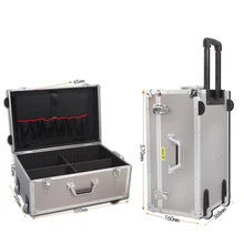 Travel tale большой алюминиевый чемодан на колесиках жесткий тележка футляр для инструментов сумка на колесе