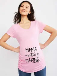 Mama In The Making Футболка для беременных женщин с коротким рукавом для беременных Милая футболка с буквенным принтом топы Ropa повседневная одежда