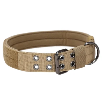 

1.5 Inch Width Dog Collar Adjustable D Ring & Buckle Working Dog Collar for Medium Large Dogs Mud Color Thickened (L)