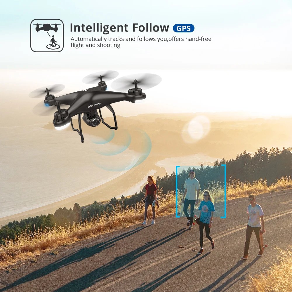 Tanie Holy stone HS120D GPS Drone FPV z 1080p kamera hd Wifi RC drony Selfie śledź mnie Quadcopter GPS Glonass Quadrocopter 300M