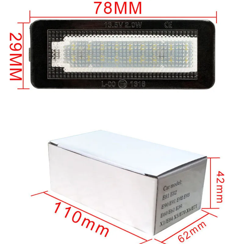 2шт Автомобильный светодиодный фонарь для номерного знака, белый номерной знак, лампа для Benz Mercedes Smart Fortwo Carossblade, кабриолет купе