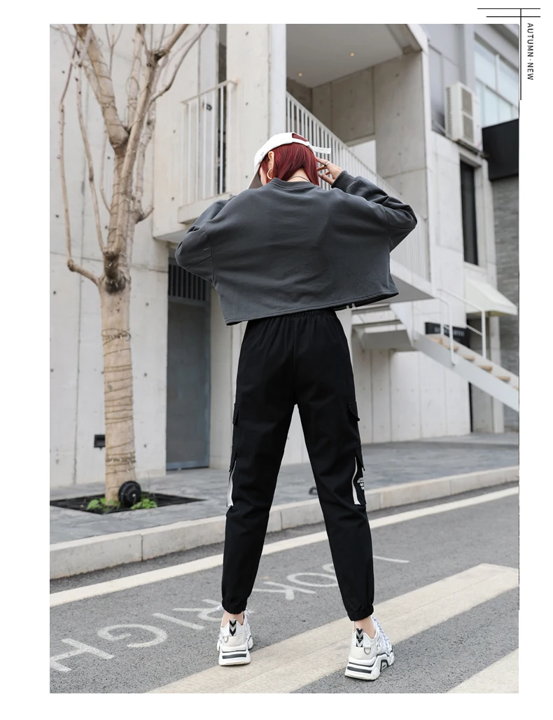 NEW 2020 HOT Women'Pants High Waist pants Big Pockets Cargo pants Baggy Tactical Trouser Loose Streetwear hip hop joggers pants NEW 2020 HOT Women'Pants High Waist pants Big Pockets Cargo pants Baggy Tactical Trouser Loose Streetwear hip hop joggers pants