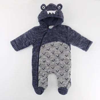 

Foreign Trade Baby Onesie Thickened Cotton-padded Clothes Brand Men and Women Baby Winter Hooded Newborns Romper Long Crawling C