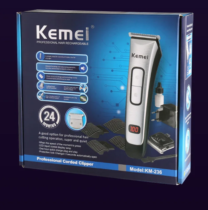 Kemei аккумуляторная машинка для стрижки волос Профессиональная Парикмахерская Машинка для стрижки волос триммер для стрижки мужчин электрическая бритва