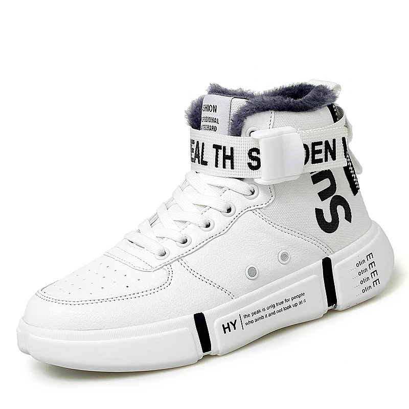 

Men's Snow Boots 2019 Winter New Plus Velvet Warm PU Men Women Running Shoes Sports Shoes Outdoor Brand Lace-up Shoes Sneakers