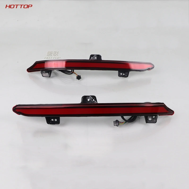 Three Functions 2pcs ABS красная рамка Задний бампер светильник тормозной противотуманный отражатель лампа для Honda Accord 10th - Цвет: Three Functions 2pcs