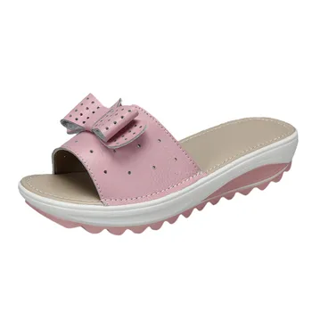 

Summer Women's Slippers Breathable Casual Flats Fashion Thick Bottom Beach Shoes new slippers comfortable wedge Slippers#325