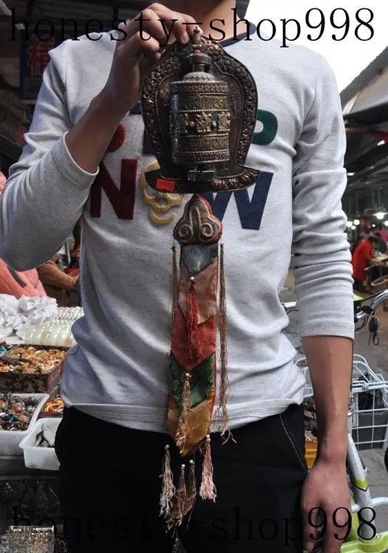 

wedding decoration Tibet bronze inlay gem Buddhism eight treasures Buddha Prayer Hold Turning Wheel