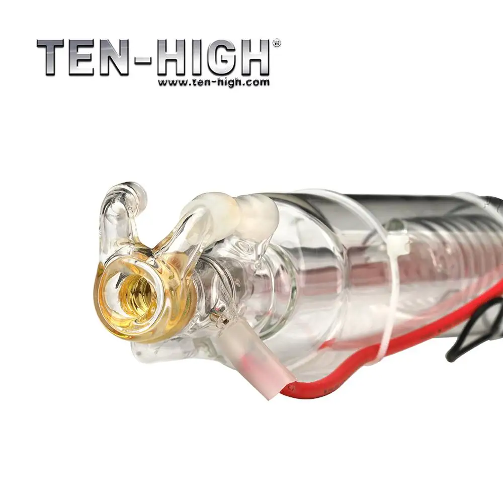 Стеклянная лазерная трубка TEN HIGH Co2 металлическая головка 10 Вт стеклянная лампа 380