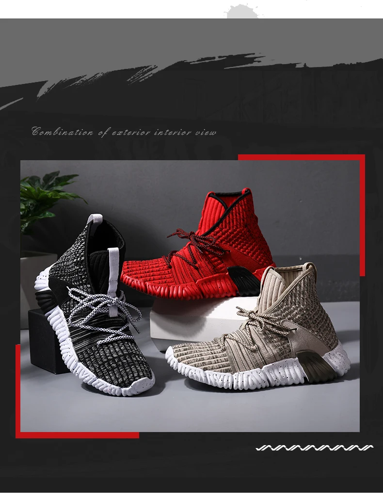 New Jogging Shoes for Men High Top Sock Sneaker Men Comfortable Shoes Male Summer Anti-Odor Trainer Men Sneaker Sapatilhas Homem